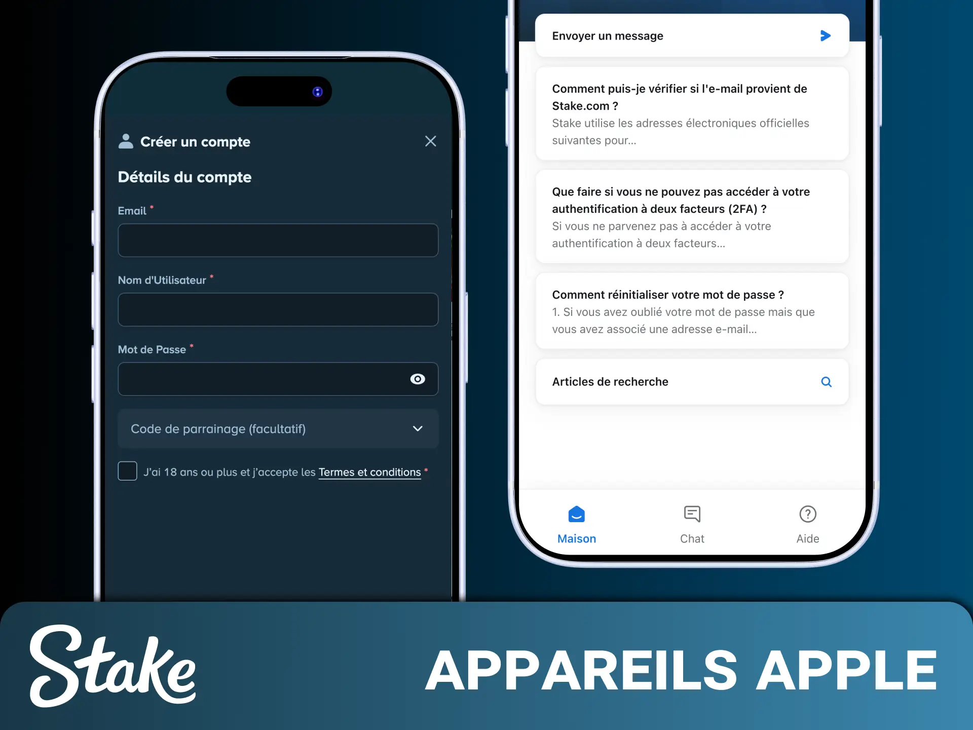 Consultez la configuration minimale requise pour l'application Stake iPhone et la compatibilité des appareils iOS.