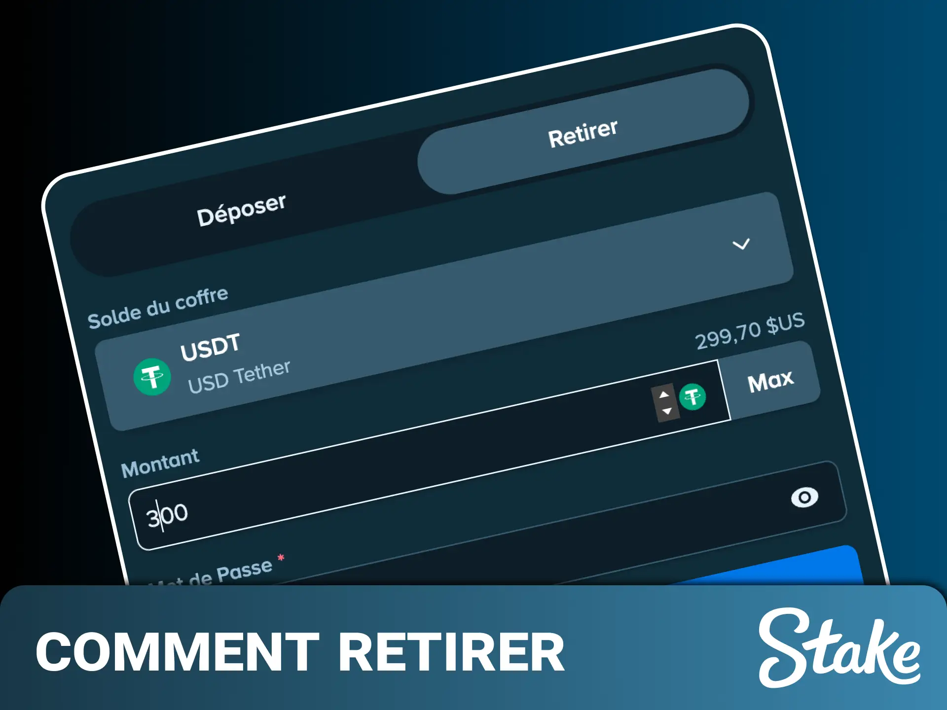 Suivez la procédure simplifiée pour comprendre comment retirer vos fonds facilement via l'application Stake.
