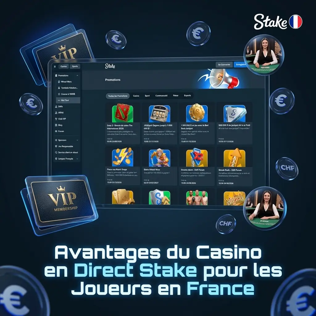 Stake casino en direct : plus de 400 tables HD, VIP, crypto et interface française disponibles 24h/24