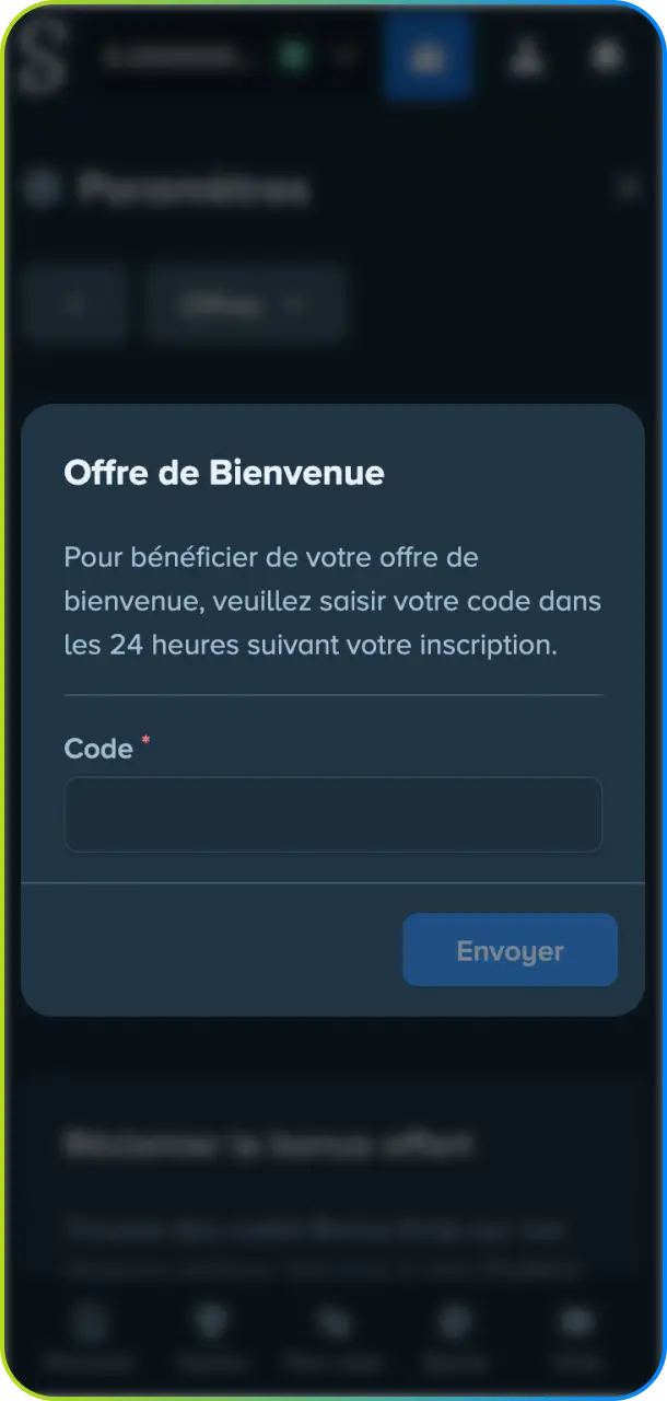 Validez la saisie du code promo pour obtenir votre bonus exclusif Stake.
