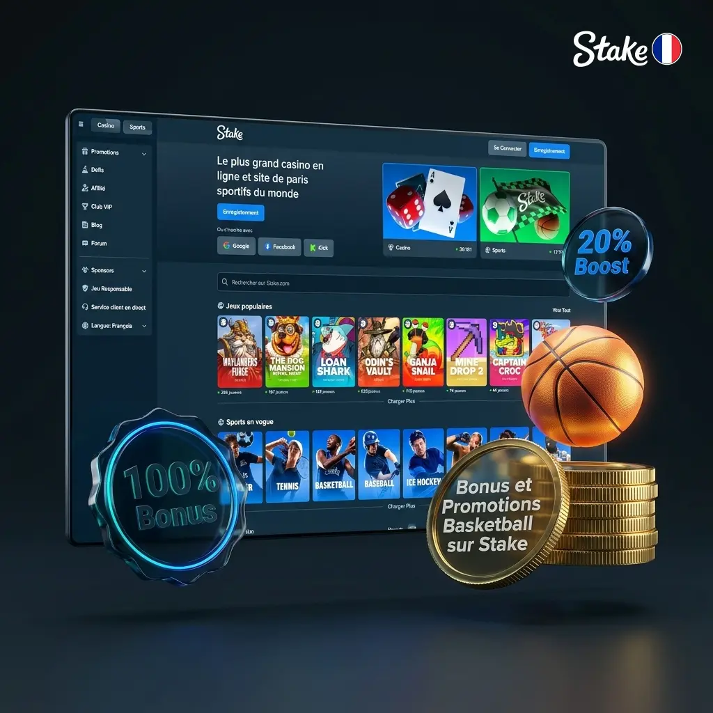 Promotions et bonus basketball sur Stake : boosts de cotes NBA, remboursements et challenges hebdomadaires