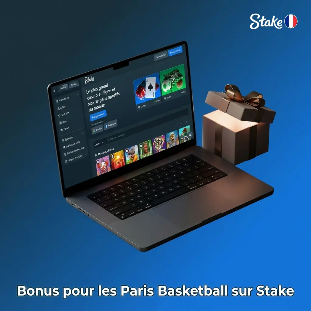 Bonus de bienvenue Stake pour paris basketball NBA et EuroLeague avec conditions de mise et dépôt initial requis