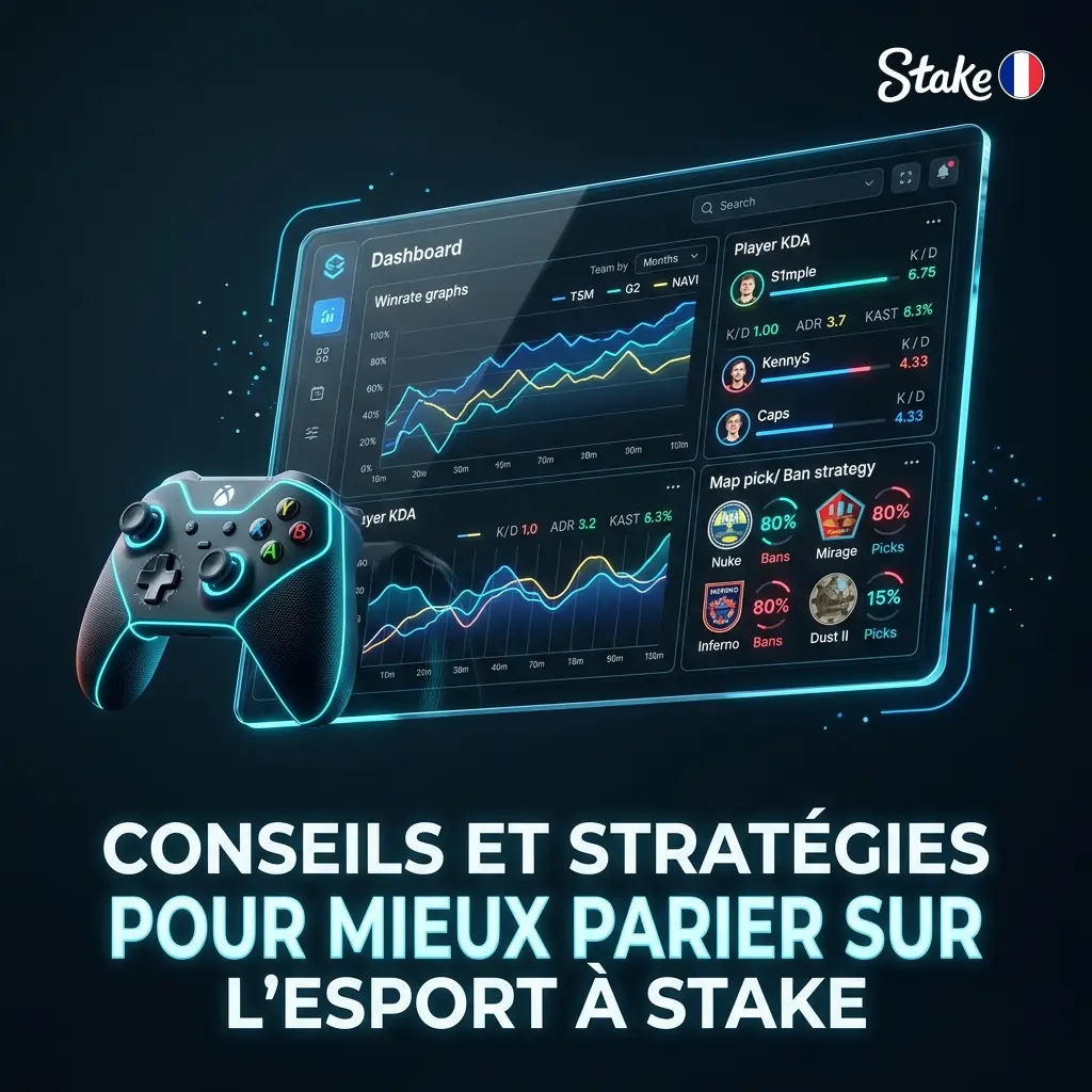 Conseils et stratégies pour parier sur l'esport à Stake avec bankroll, statistiques et marchés maîtrisés