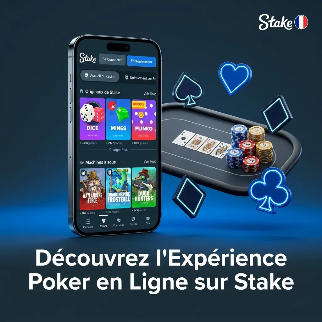 Joueurs de poker en ligne sur Stake avec tables Texas Hold'em et Omaha, interface optimisée et multi-tabling disponible