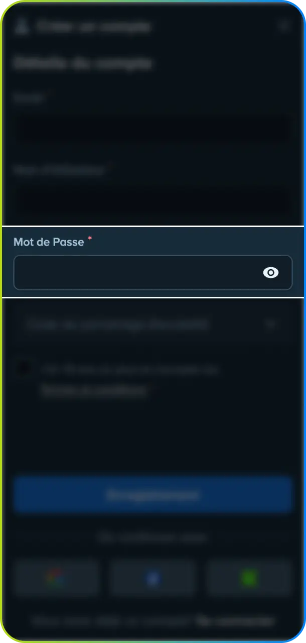 Définissez votre mot de passe sécurisé afin de protéger l'accès à votre compte Stake.
