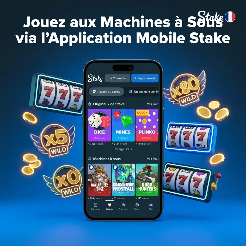 Jouez aux machines à sous sur l'application mobile Stake sur Android et iOS avec dépôts sécurisés