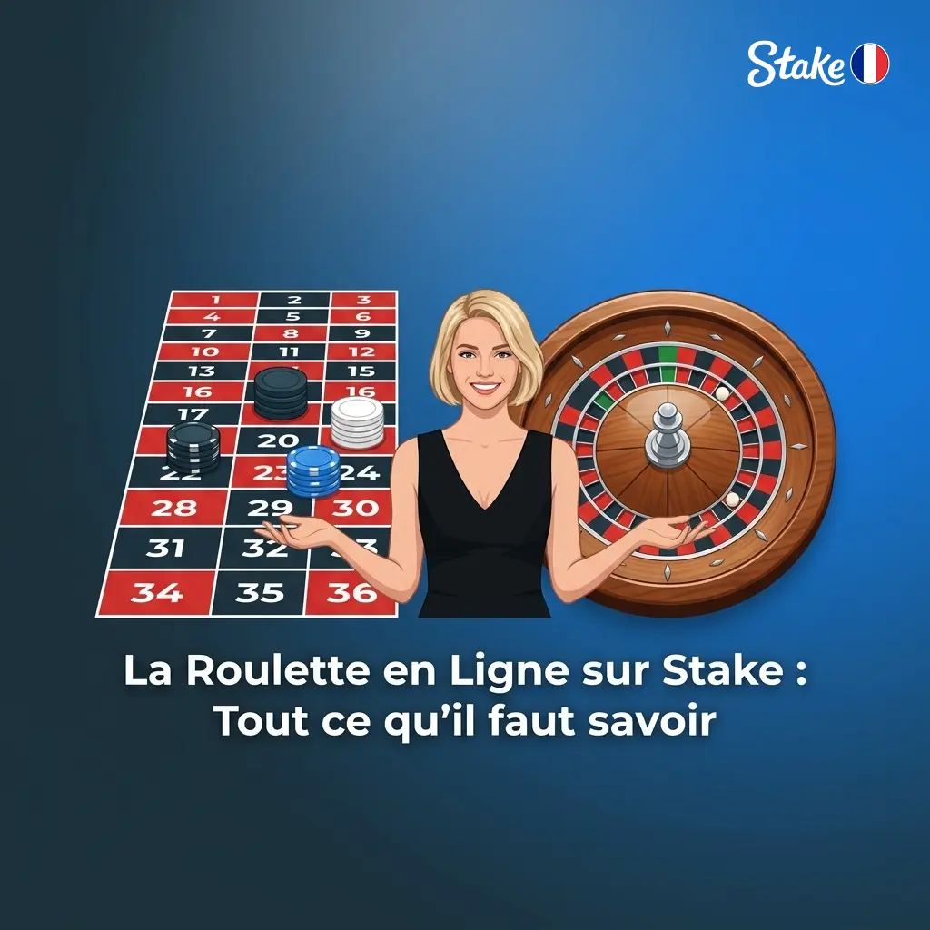 Roue de roulette en ligne sur Stake avec croupier francophone et options de mise variées