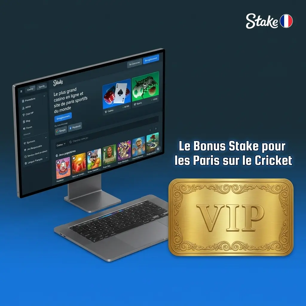 Bonus de bienvenue Stake 100% jusqu'à 100 EUR pour parier sur le cricket IPL, Ashes et PSL