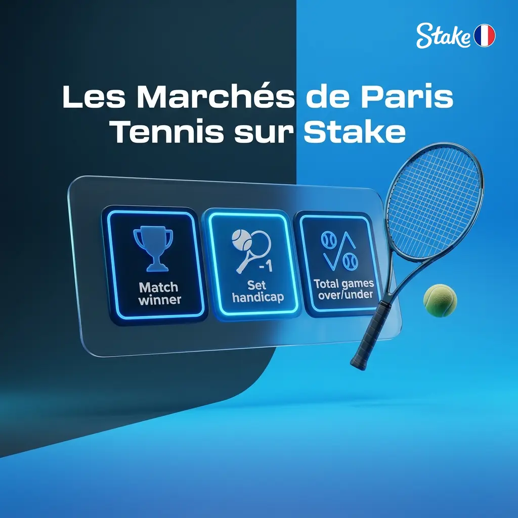 Marchés de paris tennis sur Stake : ATP, WTA, ITF, Grand Chelem et tournois Challenger disponibles