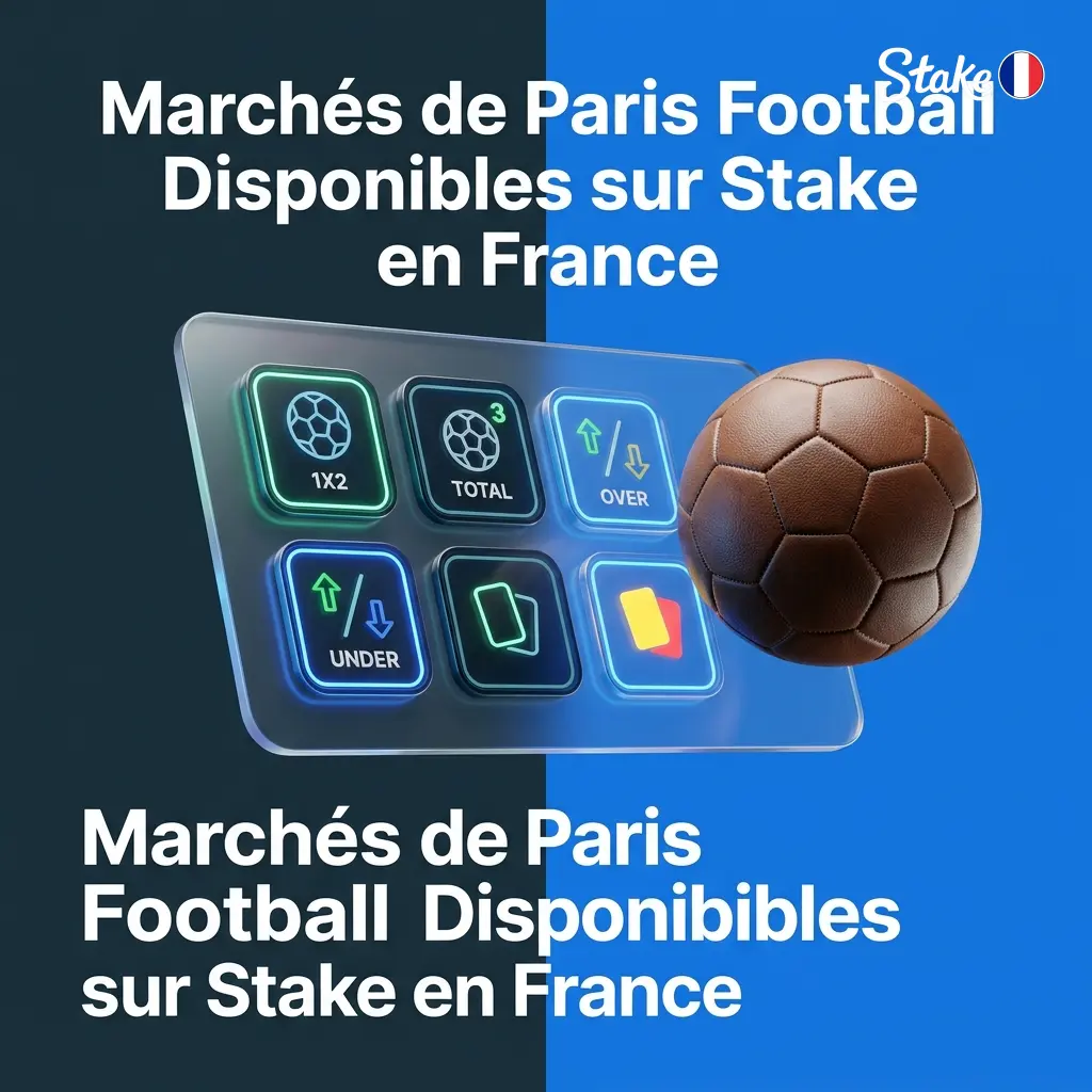 Marchés de paris football sur Stake en France avec plus de 30 options comme 1X2, BTTS et score exact