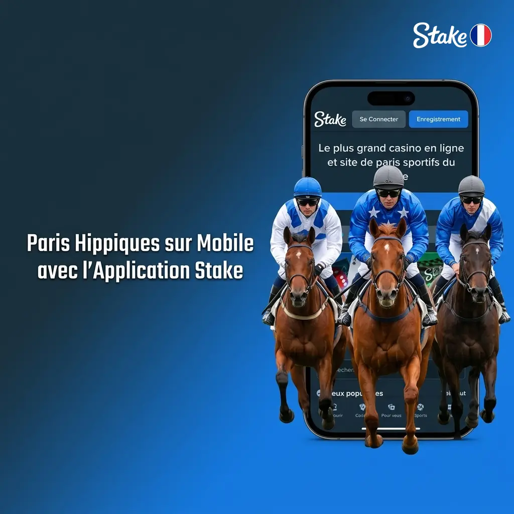 Paris hippiques sur mobile avec l'application Stake pour parier sur les courses de chevaux sur iOS et Android