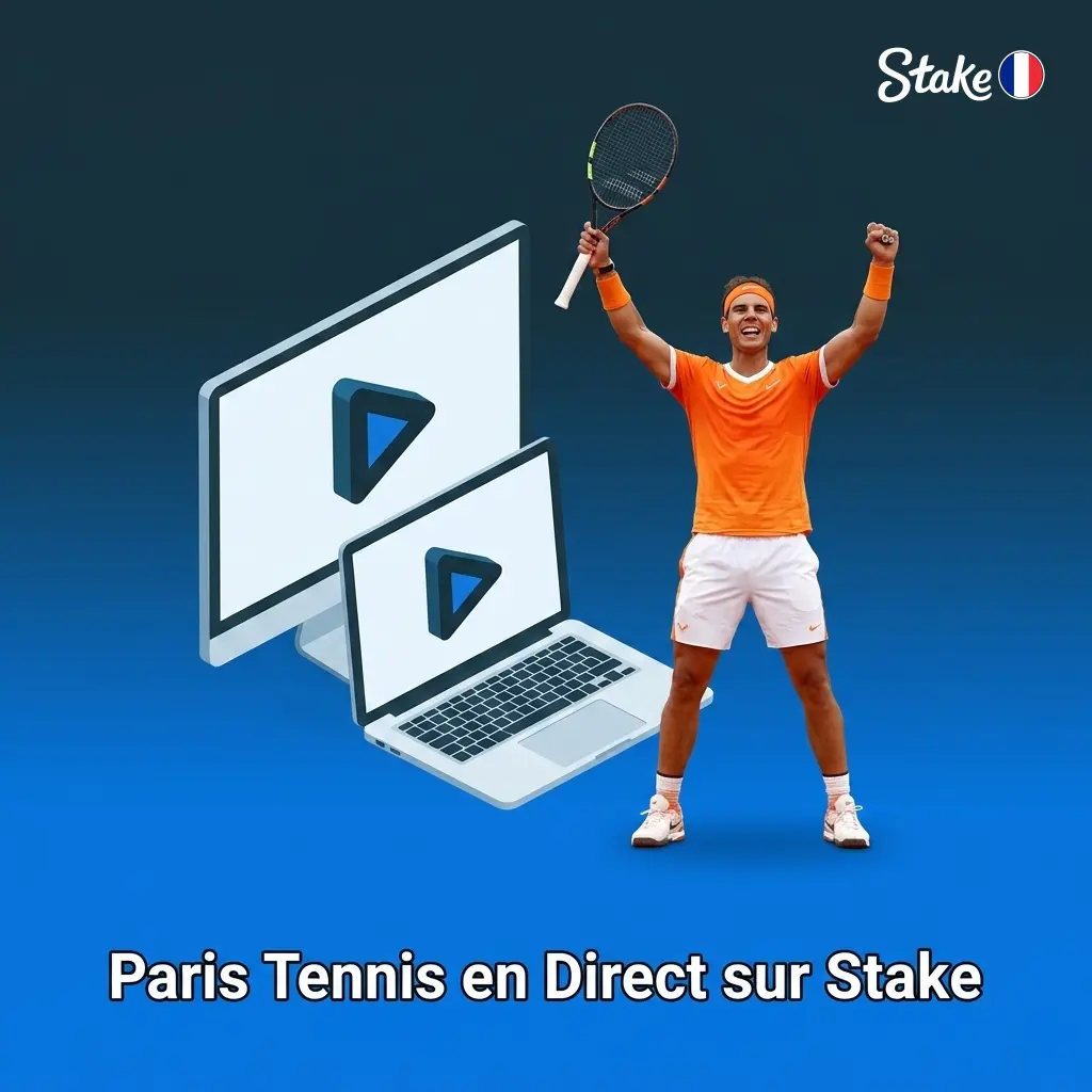 Interface de paris tennis en direct sur Stake avec cotes ATP WTA et Grand Chelem en temps réel