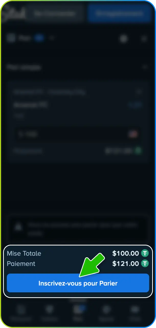 Procédez à la confirmation du pari en un clic pour valider vos sélections sur Stake.