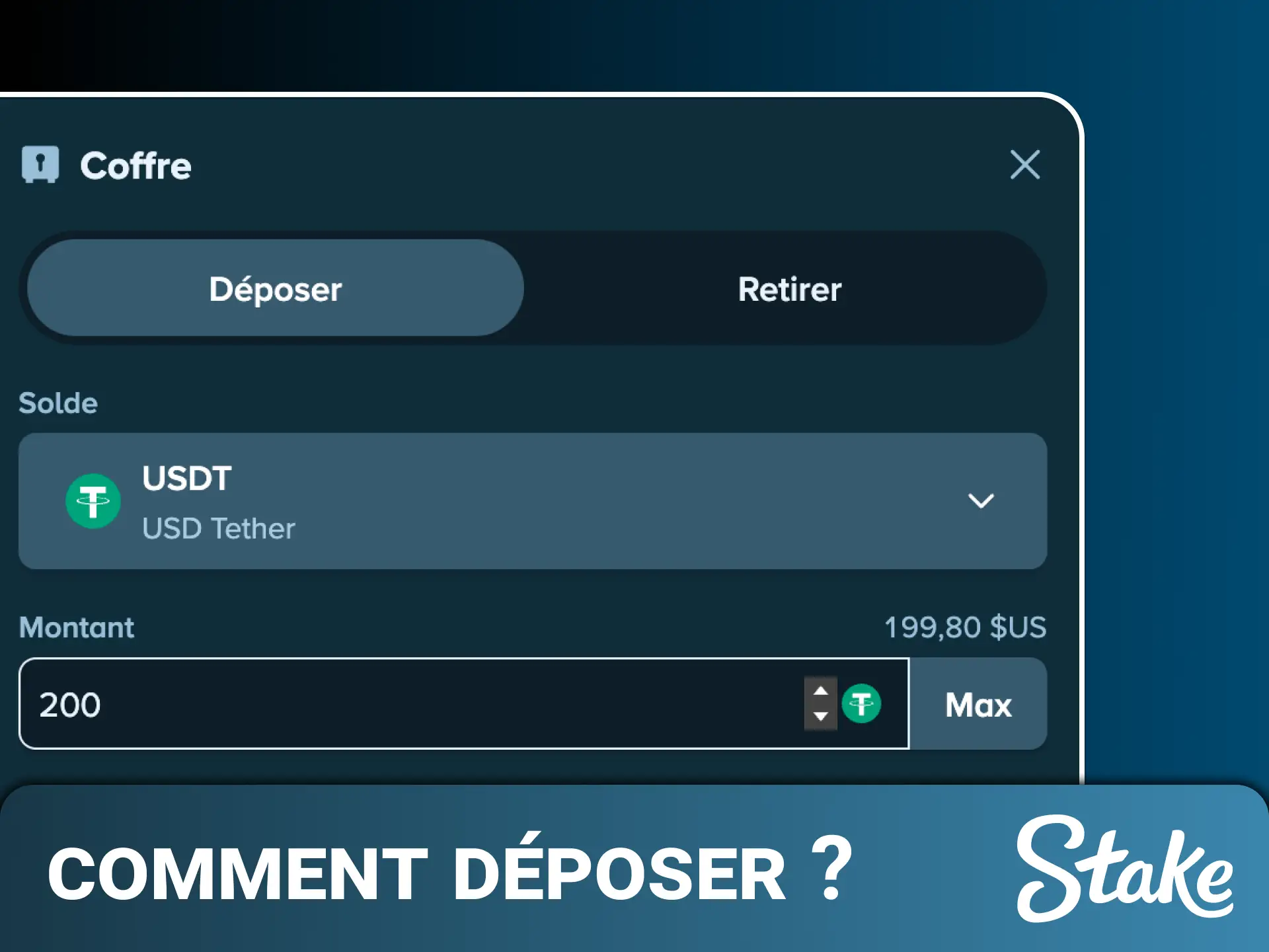 Découvrez la procédure simple pour savoir comment déposer des fonds sur votre compte Stake.